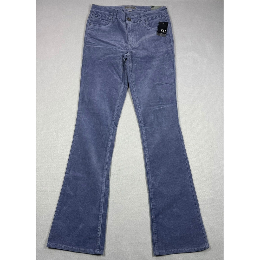 KUT from the Kloth Natalie Bootcut Corduroy Pants Slate Blue 2 KP258ME1